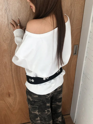 Mid-Strap Eyelet Punching Knot Strap Belt