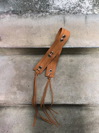 Mid-Strap Eyelet Punching Knot Strap Belt