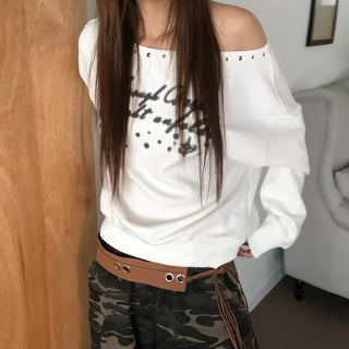 Mid-Strap Eyelet Punching Knot Strap Belt
