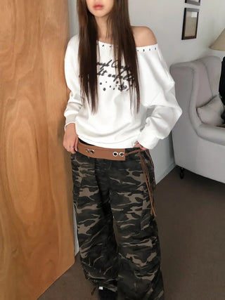 Mid-Strap Eyelet Punching Knot Strap Belt