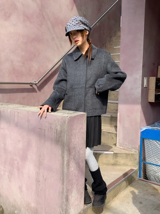 Overlap Dot Pattern Baker Cap Newsboy Cap
