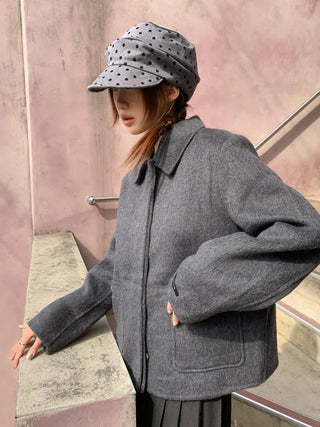 Overlap Dot Pattern Baker Cap Newsboy Cap