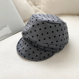 Overlap Dot Pattern Baker Cap Newsboy Cap