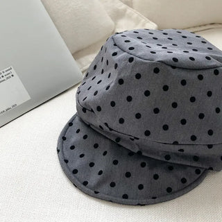 Overlap Dot Pattern Baker Cap Newsboy Cap