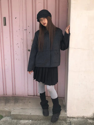 Overlap Dot Pattern Baker Cap Newsboy Cap