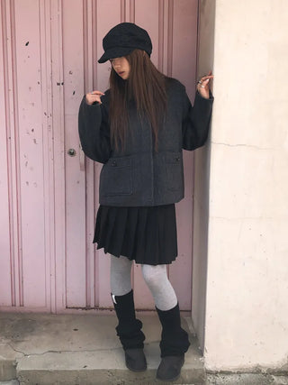 Overlap Dot Pattern Baker Cap Newsboy Cap