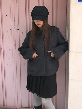 Overlap Dot Pattern Baker Cap Newsboy Cap