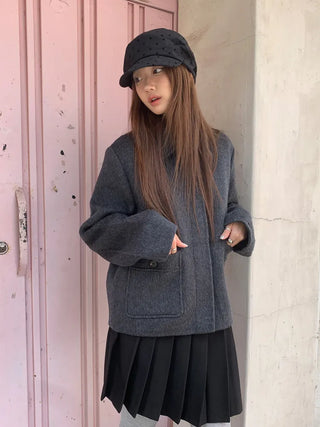 Overlap Dot Pattern Baker Cap Newsboy Cap