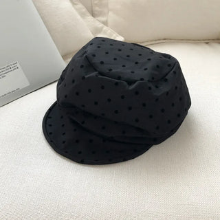 Overlap Dot Pattern Baker Cap Newsboy Cap