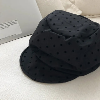 Overlap Dot Pattern Baker Cap Newsboy Cap