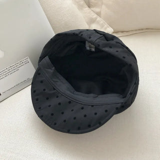 Overlap Dot Pattern Baker Cap Newsboy Cap