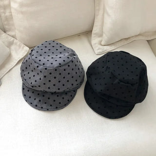 Overlap Dot Pattern Baker Cap Newsboy Cap