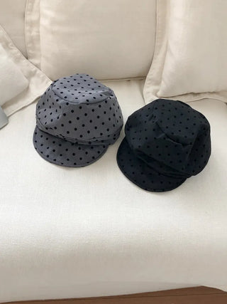 Overlap Dot Pattern Baker Cap Newsboy Cap