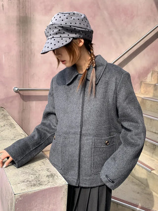 Overlap Dot Pattern Baker Cap Newsboy Cap