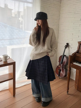 Boot Plush Check Baker Cap