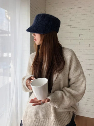 Boot Plush Check Baker Cap