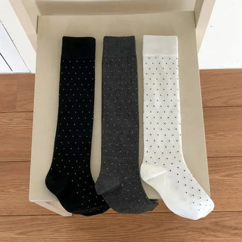 Tiny Dot Cotton Long Knee Socks