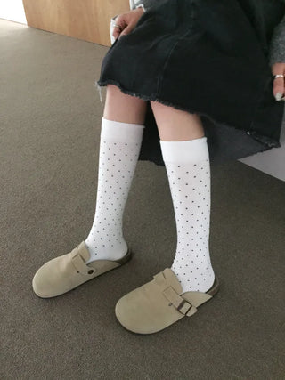 Tiny Dot Cotton Long Knee Socks