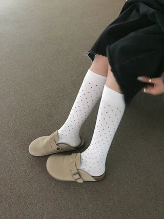 Tiny Dot Cotton Long Knee Socks