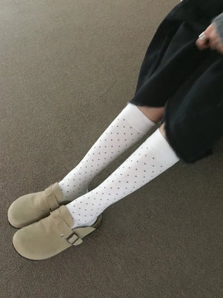 Tiny Dot Cotton Long Knee Socks