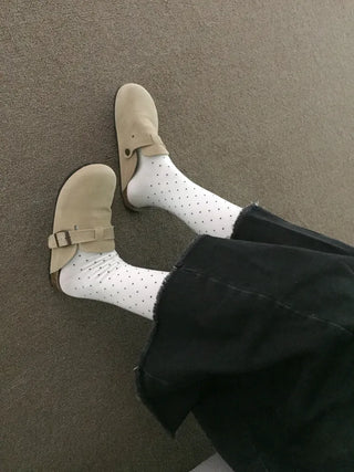 Tiny Dot Cotton Long Knee Socks
