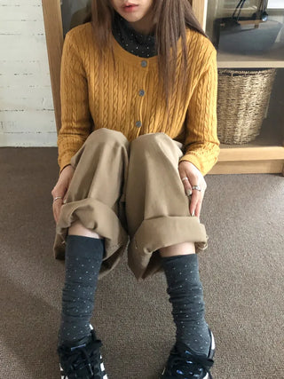 Tiny Dot Cotton Long Knee Socks