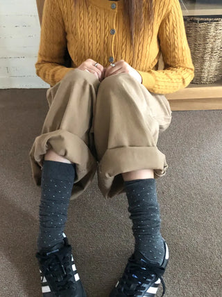 Tiny Dot Cotton Long Knee Socks