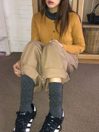 Tiny Dot Cotton Long Knee Socks
