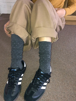 Tiny Dot Cotton Long Knee Socks