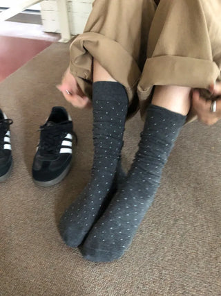 Tiny Dot Cotton Long Knee Socks