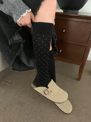 Tiny Dot Cotton Long Knee Socks