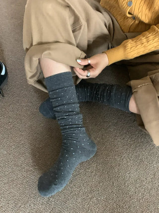 Tiny Dot Cotton Long Knee Socks