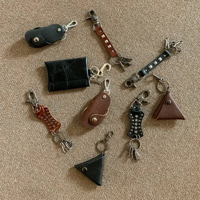 Leather Star Vintage Unique Leather Bag Charm Pants Keyring Collection