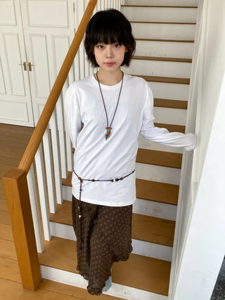 Earthstone Drop Bead Wood Knot Cord Belt
