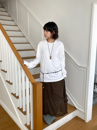 Earthstone Drop Bead Wood Knot Cord Belt