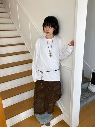 Earthstone Drop Bead Wood Knot Cord Belt