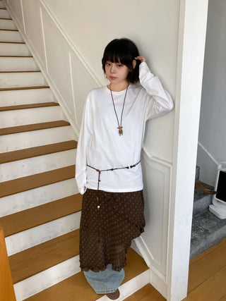 Earthstone Drop Bead Wood Knot Cord Belt