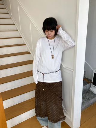 Earthstone Drop Bead Wood Knot Cord Belt