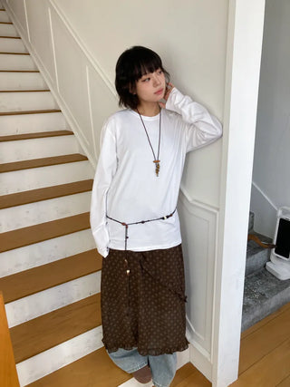 Earthstone Drop Bead Wood Knot Cord Belt