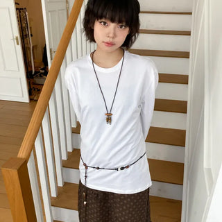 Earthstone Drop Bead Wood Knot Cord Belt