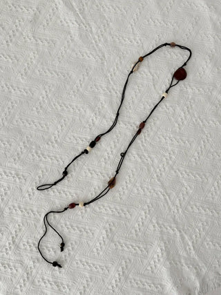 Earthstone Drop Bead Wood Knot Cord Belt