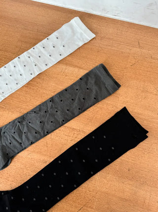 Duo Dot Pattern Daily High Knee Socks Long Socks