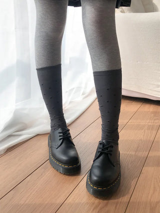 Duo Dot Pattern Daily High Knee Socks Long Socks