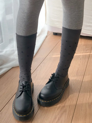 Duo Dot Pattern Daily High Knee Socks Long Socks