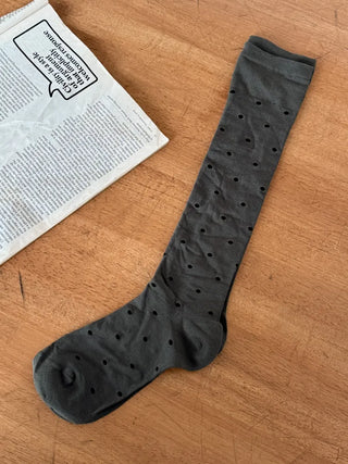 Duo Dot Pattern Daily High Knee Socks Long Socks
