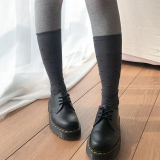 Duo Dot Pattern Daily High Knee Socks Long Socks