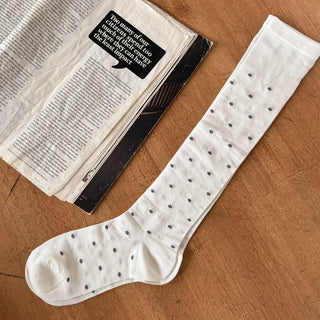 Duo Dot Pattern Daily High Knee Socks Long Socks