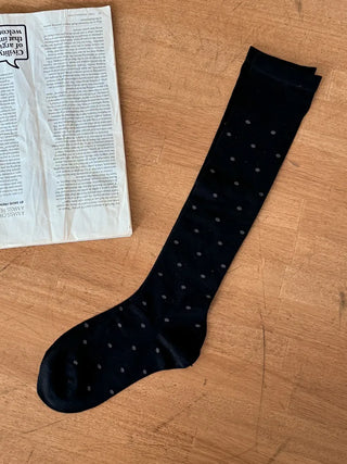 Duo Dot Pattern Daily High Knee Socks Long Socks