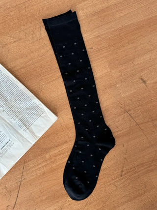 Duo Dot Pattern Daily High Knee Socks Long Socks