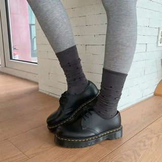 Duo Dot Pattern Daily High Knee Socks Long Socks